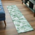 thumbnail image 3 of 2'x6' Rug Runners for Hallways Kitchen, Green Abstract Non Slip Entryway Beside Floor Carpet Runner, Modern Oil Painted Art Contemporary Washable Laundry Room Bedroom Throw Rugs Mat for Family Pet, 3 of 8