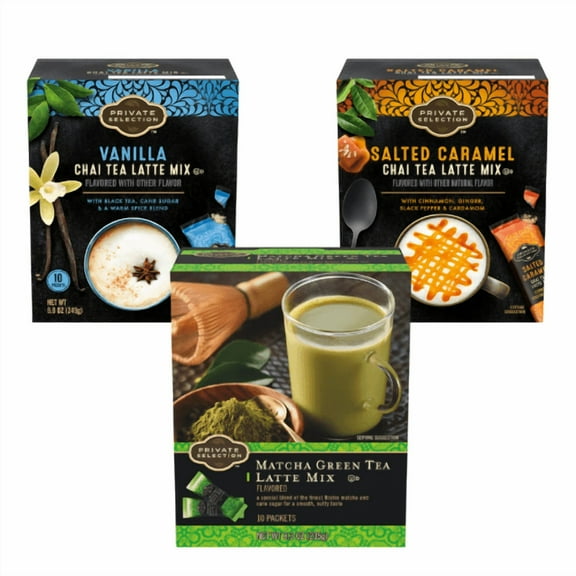 Private Selection Vanilla Chai Tea Latte Mix, Flavored, 3 Packets, 8.8 oz Variety