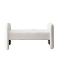 thumbnail image 2 of 52" Accen Upholstered Ottoman, Modern End of Bed Bench with Wooden Frame, Long Teddy Fabric Sofa Couch Bench for Living Room, Entryway, Bedroom, White, 2 of 7