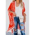 thumbnail image 1 of Women's White/Red Tokyo Medallion Kimono, 1 of 6