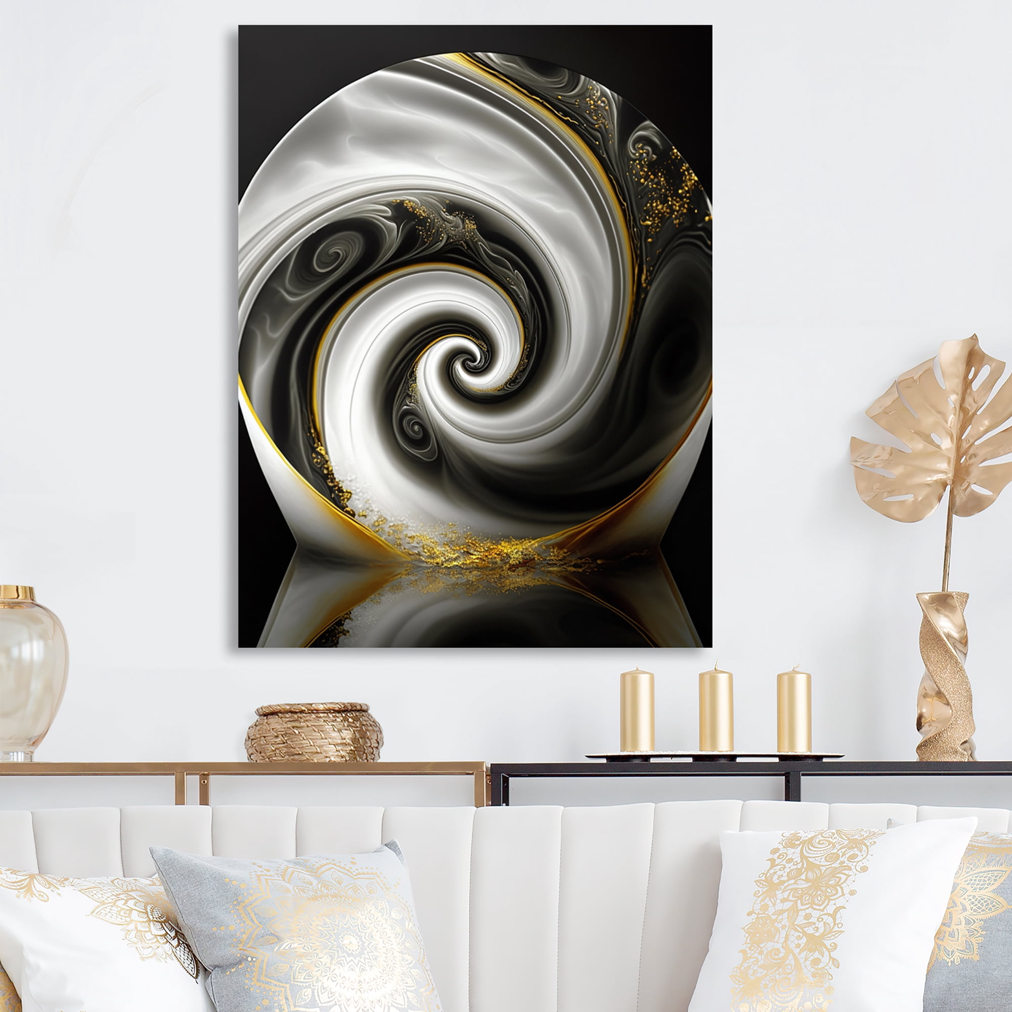 Designart Abstract Modern Swirl II Canvas Wall Art