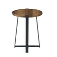 thumbnail image 4 of Walker Edison Rustic Wood and Metal Round End Table, Reclaimed Barnwood, 4 of 9