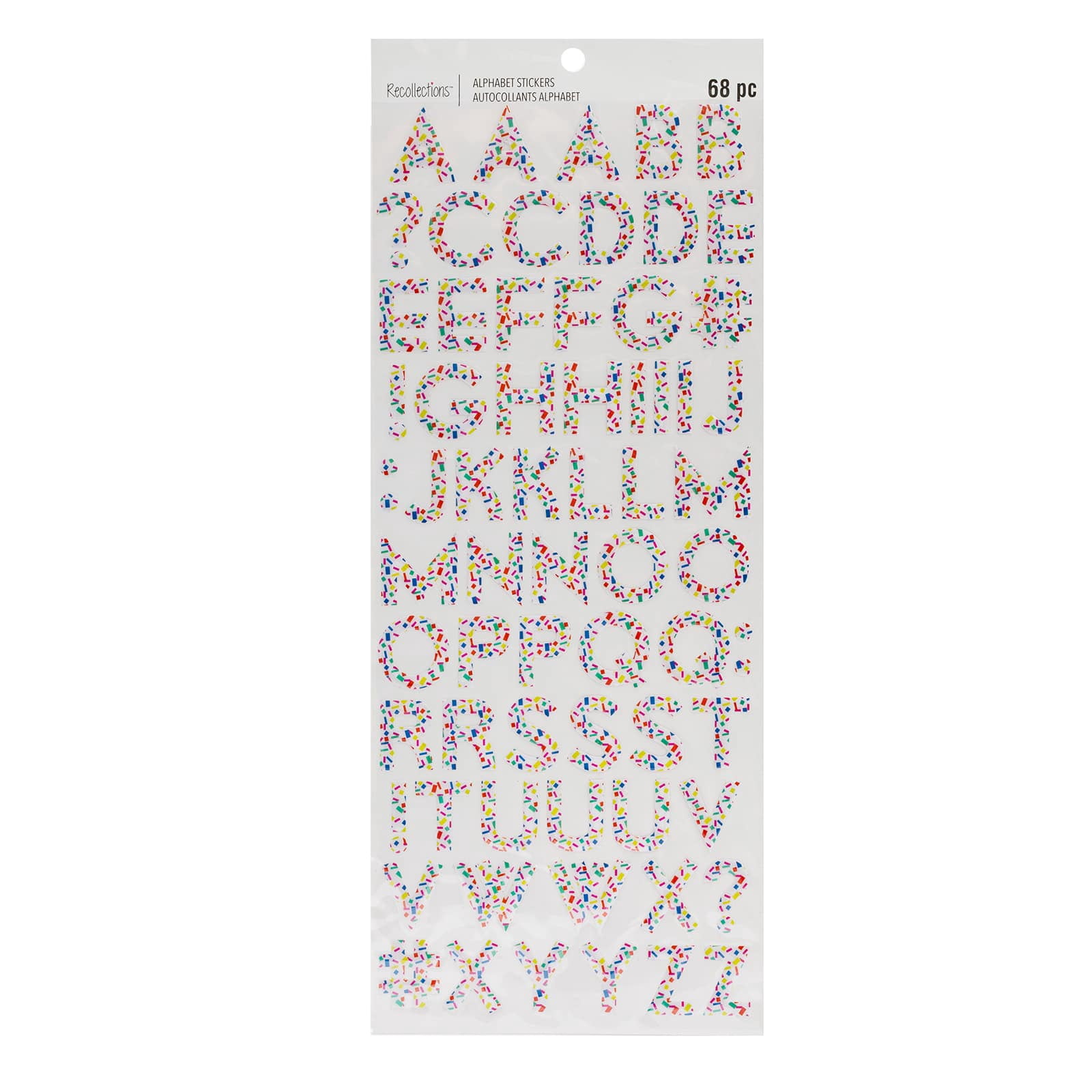 Recollections Shaker Confetti Alphabet Stickers, 12 Packs: 68 ct. (816 total)