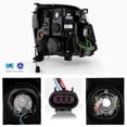 thumbnail image 2 of AKKON - Fit 2007-2013 GMC Yukon XL 1500 2500 Denali [LED Tube Parking] Low-Beam Projector Black Headlights Pair Driver+Passenger, 2 of 7