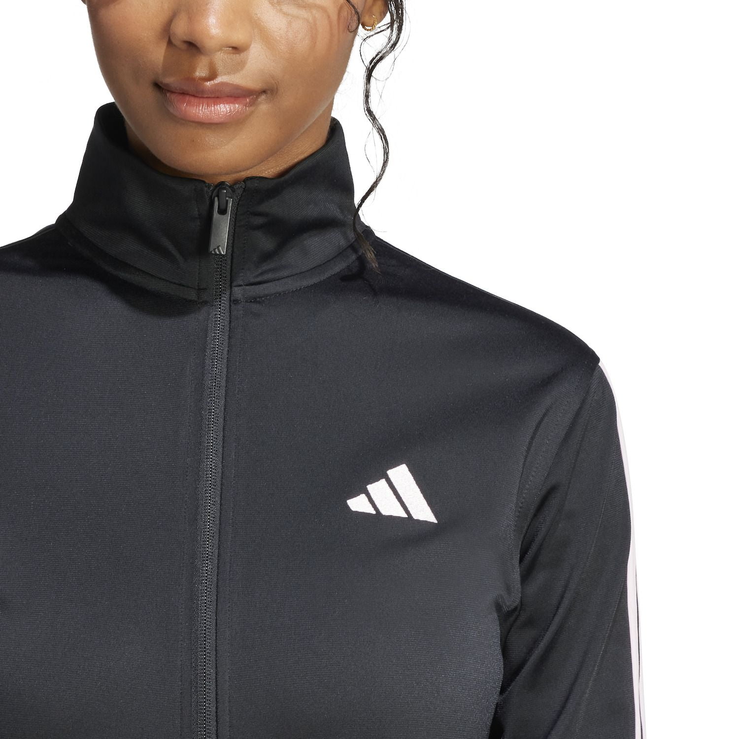 Women's adidas Tricot 3-Stripes Track Top Color: Clear Pink Size: X LARGE