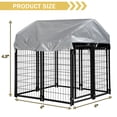 thumbnail image 7 of 4 x 4 x 4.4 Ft Heavy Duty Large Dog Kennel Outside, Outdoor Dog Pen for Outside with UV Protection Waterproof Cover and Roof Metal Dog Crate 6ft Tall Dog Kennels and Crates for Large Dogs, 7 of 7