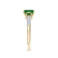 thumbnail image 3 of ANGARA Cushion Rectangular Lab Grown Emerald Engagement Ring with Diamonds for Women in 14K Yellow Gold (Size-7x5mm) | May Birthstone, Anniversary, Jewelry Gift for Women | Lab-Grown Emerald Ring, 3 of 8