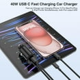 thumbnail image 3 of Car Charger for iPhone 15,40W Dual Port USB C Car Charger with USB C to USB C Cable 6ft,Type C Car Adapter Fast Charging, 3 of 9