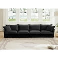 thumbnail image 2 of Newest Slipcovered Long Sofa, 4 Seater Sofa,Removable Cover, Extra Deep Couch for Living Room, ,Chenille Fabric Cloud Like Comfy Sofa Couch, Black Chenille Fabric, 2 of 20