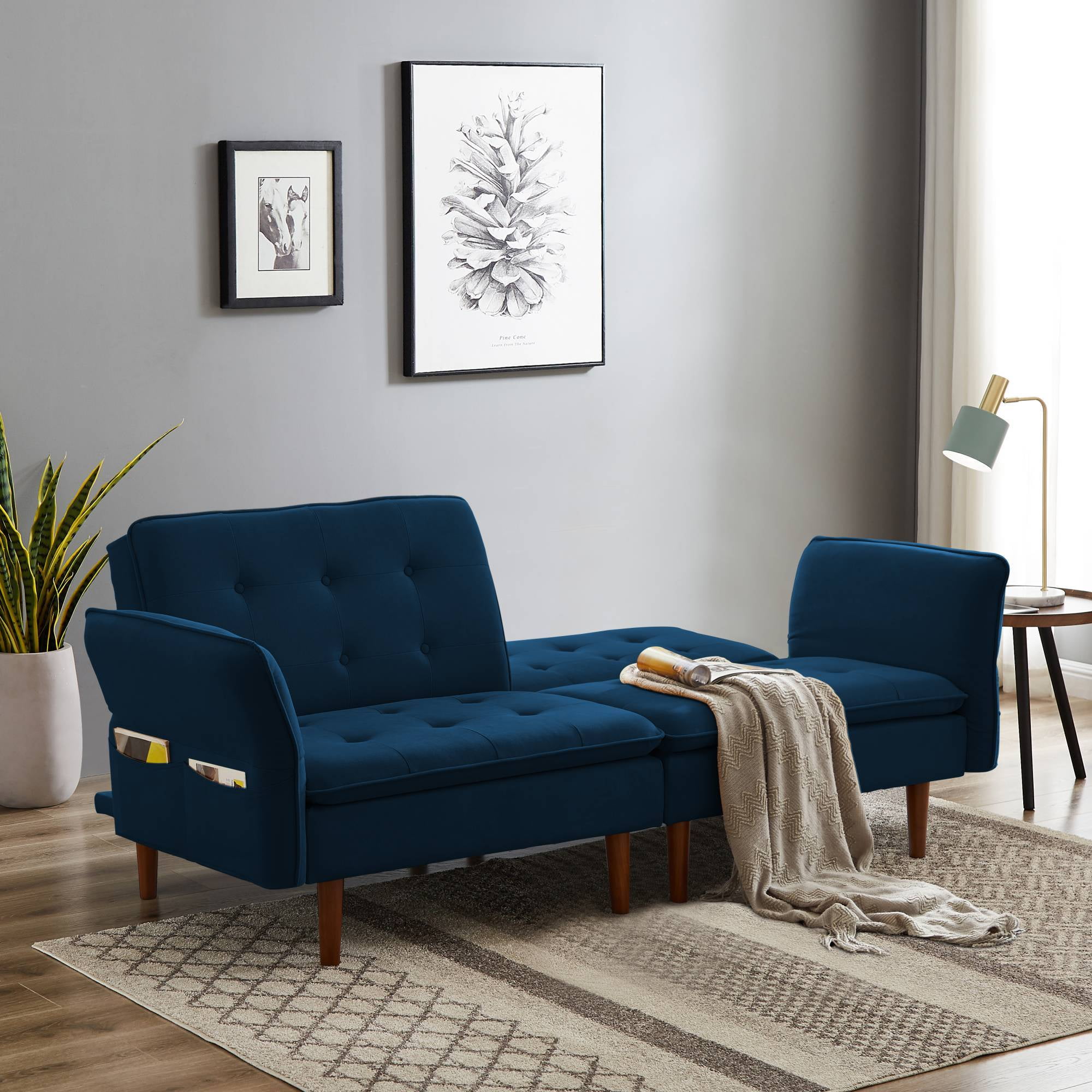 Anysun Convertible Futon Sofa Bed Modern Fabric Futon Sleeper Sofa