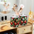 thumbnail image 3 of Yayeee 4 Pack Qtip Holder Bathroom Cotton Swab Canister with Lid Clear Dispenser Set, Red Apple Pattern, 3 of 6
