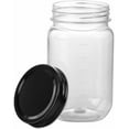 thumbnail image 5 of 16 Ounce Clear Plastic Mason Jars With Screw On Lid, Reusable Empty Jars for Food Storage, Round BPA Free Containers for Sealing, Dry Food, Snacks, Candies, Breakage-proof, (Black - 20 Pack), 5 of 6