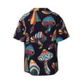 thumbnail image 6 of Lsque Mushroom Doodle print Men's Cuban Collar Short Sleeve Shirt Summer Beachwear Casual Button Down Fashionable Vacation Leisure Shirt-XX-Large, 6 of 7