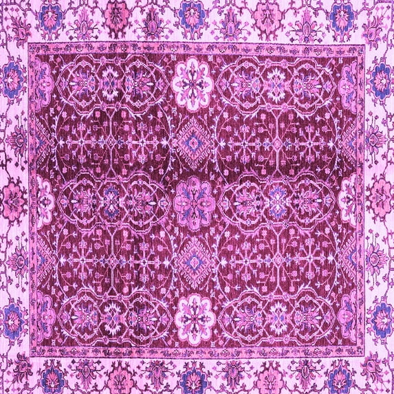 Ahgly Company Indoor Square Abstract Purple Modern Area Rugs, 6' Square
