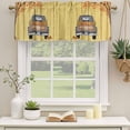 thumbnail image 3 of 2 Pack Valances for Windows, Fall Truck Window Valances for Living Room/Bedroom/Bathroom, Thanksgiving Tree Maple Leaf Pumpkins Retro Light Filtering Kitchen Curtain Valance 54"W x18" L, 3 of 9