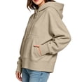 thumbnail image 5 of XRoczxe Women Classic Cropped Hooded Pullover Sweatshirt Drawstring Hood With Kangaroo Pocket Wrinkle Resistant Soft Casual Basic Top Assorted Solid Colors, 5 of 5