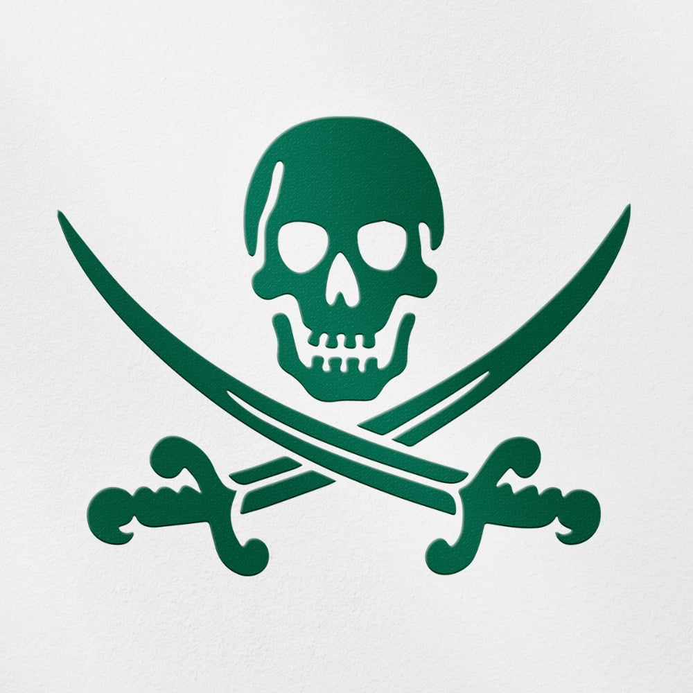 Transparent Decal Stickers Of Pirate Skull Swords Crossed Comic Green transparent-decal-stickers-of-pirate-skull-swords-crossed-comic-green