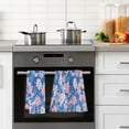 thumbnail image 4 of Yayeee 100% Cotton Hand Towels for Bathroom 16" x 28" Soft Absorbent Kitchen Towel, Blue Daisy, 4 of 7