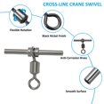 thumbnail image 4 of Unique Bargains T-Shape Fishing Swivels 70Lbs Swivels Fishing Tackle 3-Way Cross Line Swivels, 20 Pack, 4 of 8