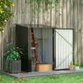 thumbnail image 6 of Barara King Outdoor Sheds, Outdoor Storage Tool House,3.3' x 3.4' Lean-to Garden Storage Shed with Lockable Door, Dark Gray, 6 of 16