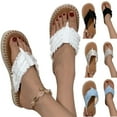 thumbnail image 2 of PUMISAS Oversized Flat Slippers For Women Breathable Solid Color Slippers Summer Round Toe Comfortable Slippers Outside Beach Casual Pinch Toe Shoes, 2 of 8