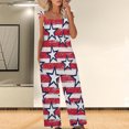 thumbnail image 2 of pimelu Jumpsuits for Women Casual, Womens Jumpsuit Star Stripes American Flag Summer Wide Leg Overalls Bib Long Pants Sleeveless ​Square Neck ​Rompers, 2 of 4
