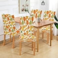 thumbnail image 7 of Autumn Pumpkins Leaves Dining Room Chair Covers Fall Maples Orange Leaf Chair Slipcovers Seat Protector Removable Washable Chair Cover For Home Kitchen Restaurant Hotel 4pcs, 7 of 7