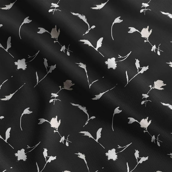 Soimoi Abstract Print, Silk Fabric, Decor Sewing Fabric by The Yard 42 Inch Wide,Decorative Fabric for Shirts Suits Ties, Black