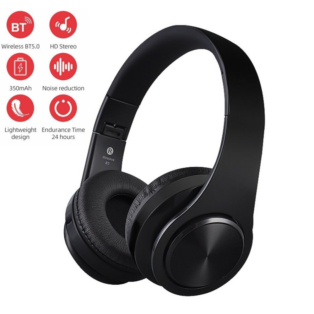 Wireless Noise Canceling Overhead Headphones with Mic for PhoneCall