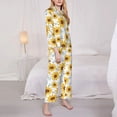 thumbnail image 3 of Goofa Sunflowers Printed Women’s 2 Piece Pajama Set Super,Pajamas Women's Long Sleeve Sleepwear Soft Button Down Loungewear Pjs Lounge Set Nightwear-XX-Large, 3 of 9