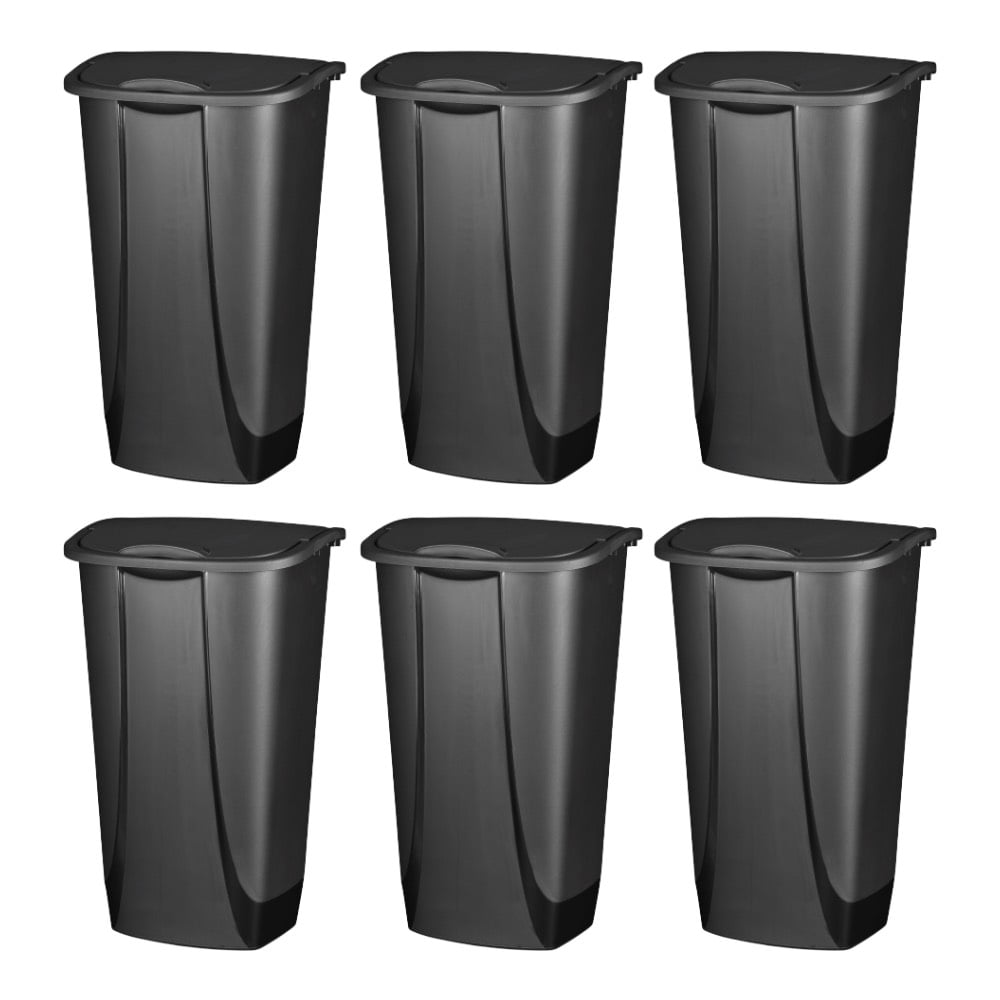 Sterilite Swing Top Wastebasket Garbage Trash Can Bin Plastic 11 Gallon