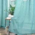 thumbnail image 1 of shiyou-Light Blue Curtains 63 Inch Length for Bedroom, 2 Panels Back Tab Semi Sheer Linen Curtains Farmhouse, Light Filtering Privacy Dusty Blue Curtains Linen Textured, 52 x 63 Inch, Stone Blue, 1 of 4