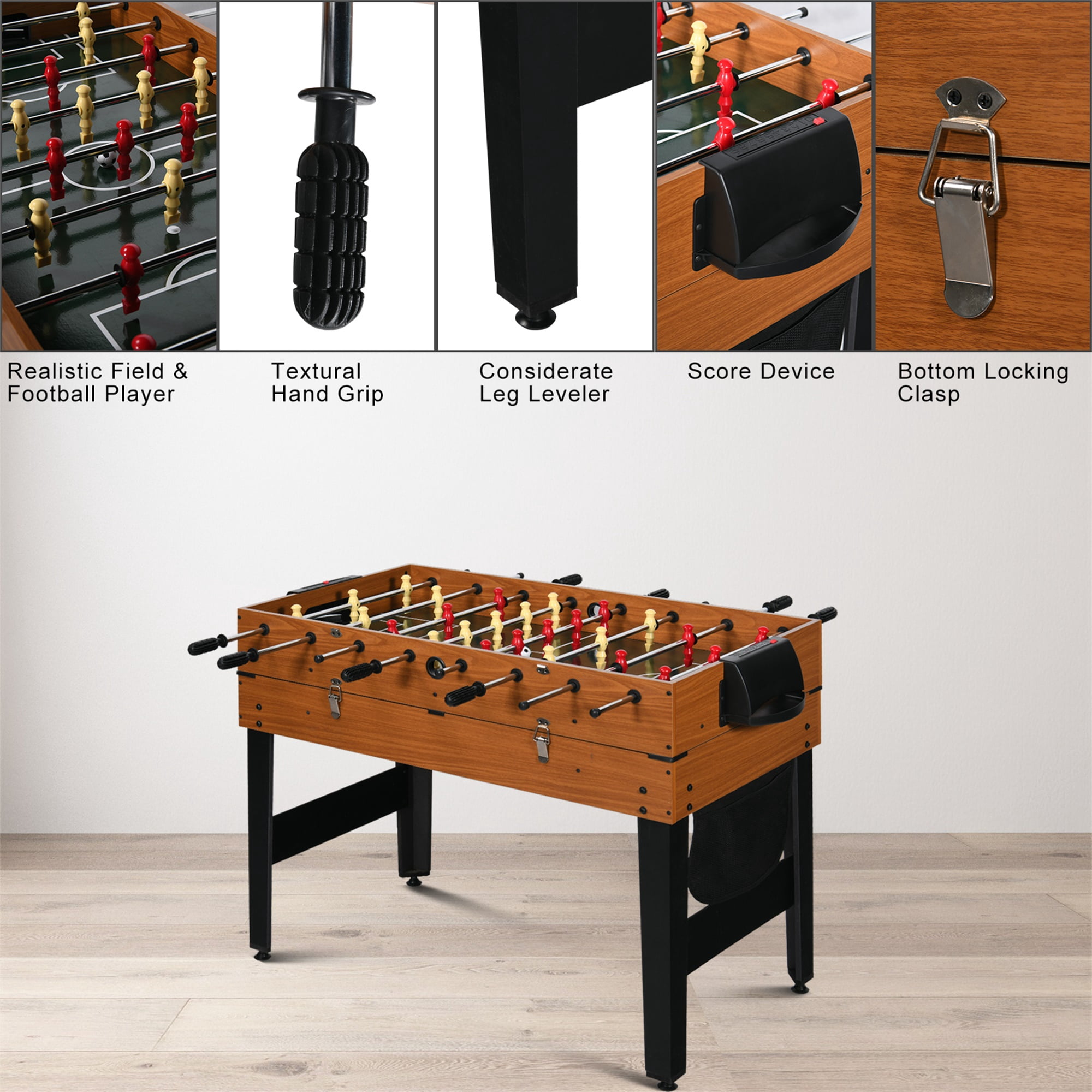 RayChee 7-in-1 Multi-Game Table,  Combo Game Table w/ Air Hockey, Billiards, Foosball, Ping Pong, Shuffleboard, Chess and Backgammon