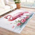 thumbnail image 1 of Flamingo Rug, Tropical Animal Area Rug 3x5, Pink Flamingo Carpet, Entryway Rugs Bedroom, Fluffy Machine Washable Non-Slip Low-Pile Non-Shedding Rug for Kitchen, Indoor Outdoor Entrance Rugs Km&-276, 1 of 7