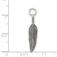 thumbnail image 2 of White Sterling Silver Charm Pendant Men'S 28 mm 6 Antiqued Feather, 2 of 2