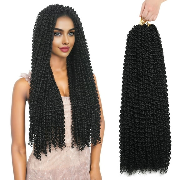 RYHAIR Passion Twist Hair 24 inches 7 packs 154 Strands Pre Looped Water Wave Crochet Hair for Women