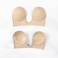 thumbnail image 1 of Strapless Silicone Deep U Bra Self-adhesive Gel Sticky Invisible Bra Bra Backless Dress Nude Bra, 1 of 5