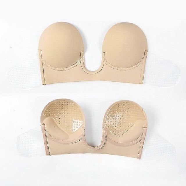 Strapless Silicone Deep U Bra Self-adhesive Gel Sticky Invisible Bra Bra Backless Dress Nude Bra