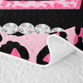 thumbnail image 5 of Manfei Leopard Print Letter L Bow Twin Quilt Set, Rhinestone Twin Coverlet Set for Girls Women, 5 of 7