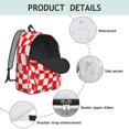thumbnail image 4 of Red and White Wavy Checkered Pattern Backpack for School, Cute School Bag with Adjustable Shoulder Straps and Padded Back, 15.7"x11.8"x5.5", 4 of 5