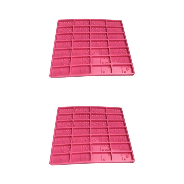 Bewildely Molde de dominó de resina, molde de silicona cómodo de alta resistencia, buena temperatura, antiadherente, reutilizable, piezas creativas para rosa roja 02 2piezas Bewildely CBP360486