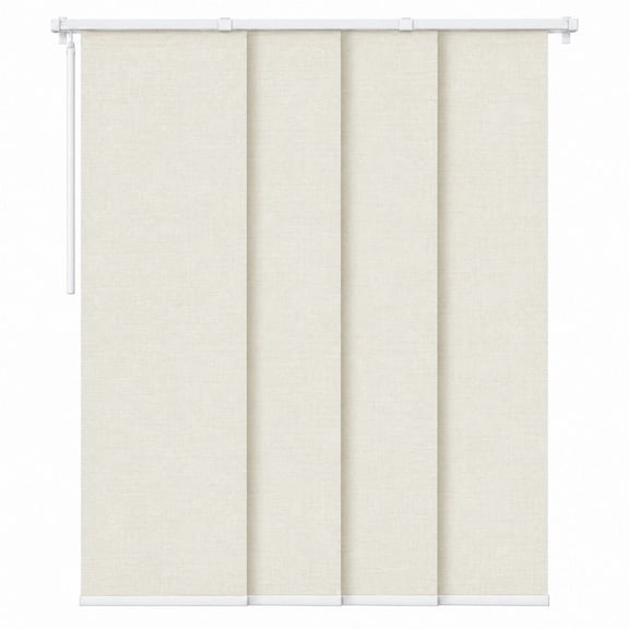 Chicology Cordless Panel Track Vertical Blinds, Light Filtering, Cream Ivory, 86"W x 96"H