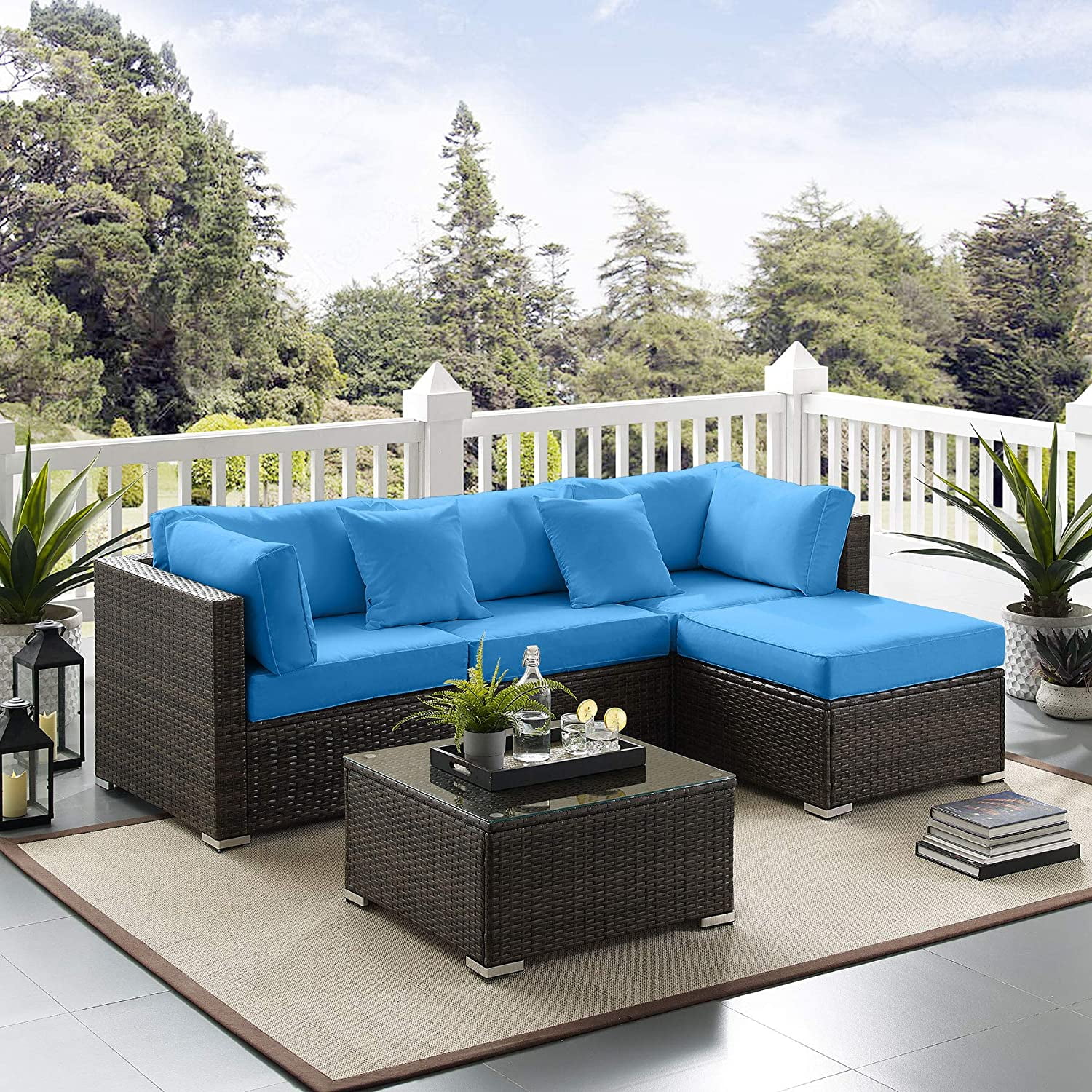 outdoor sectional with waterproof cushions