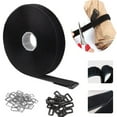 thumbnail image 2 of 5Meters Adjustable Fastening Hook and Loop Straps Free Cut Length Cord Straps for Sewing and Cable Wire Manageme 25 Buckles Plastic-Black 16mm, 2 of 6