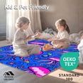 thumbnail image 4 of ODIKA 3'x5' Machine Washable Non-Slip Area Rug, Happy Maritime Creatures Mosaic with Jellyfish and Swirling Waves High Traffic Rug, Pink, 720710, 4 of 5