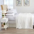 thumbnail image 2 of Great Bay Home Velvet Plush Fleece Solid Warm and Cozy Bed Blanket  (Twin, Optic White), 2 of 5