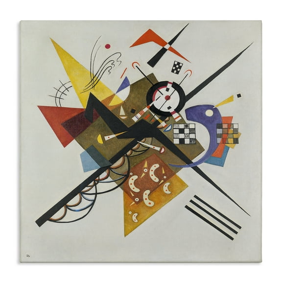 Stupell Industries Kandinsky Painting on White Abstract Painting Wrapped Canvas Art Print Wall Art, 17 x 17