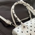 thumbnail image 2 of Hsqqdc Retro Polka Dot Cylindrical Handbag PU Leather Crossbody Shoulder Bag for Work and Travel, 2 of 7