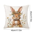 thumbnail image 3 of Uuiauoio Spring Easter Bunny Throw Pillow Covers Rabbit Decorative Pillows Case Soft Velvet Cushion Covers for Couch Sofa Patio Garden Spring Decor, 3 of 6