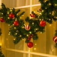 thumbnail image 3 of Extra Long 15ft Christmas Garland with 100 LED Lights Artificial Pine Prelit Lighted Christmas Outdoor Indoor Decorations Xmas Holiday Stairs Railing Mantle Door Decor(Candy Canes Garland), 3 of 16